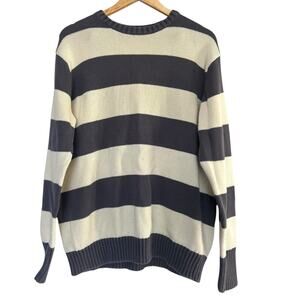 John Galt Brandy Melville Striped Cotton Crewneck Sweater Blue Cream One Size